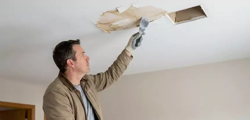 Ceiling Water Stain and Drywall Repair in Aragon